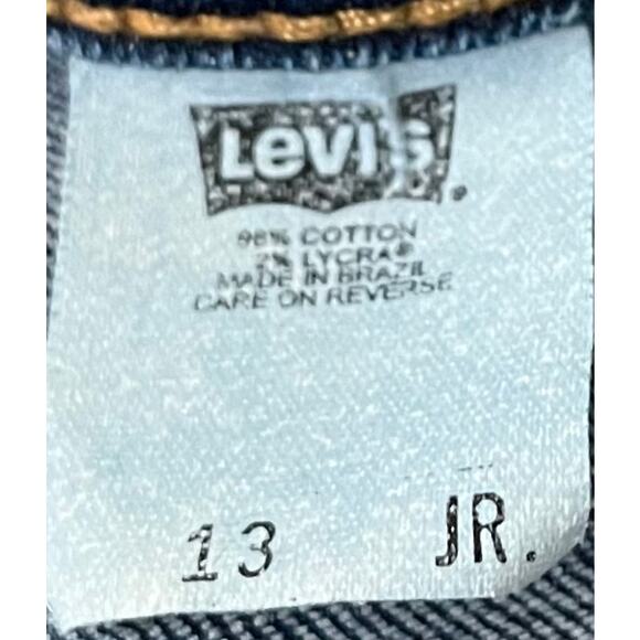LEVI STRAUSS DENIM JEAN SHORT-SHORTS, JUNIORS, 13, BLUE, BELT LOOPS-ZIP/BUTTON - Picture 10 of 11
